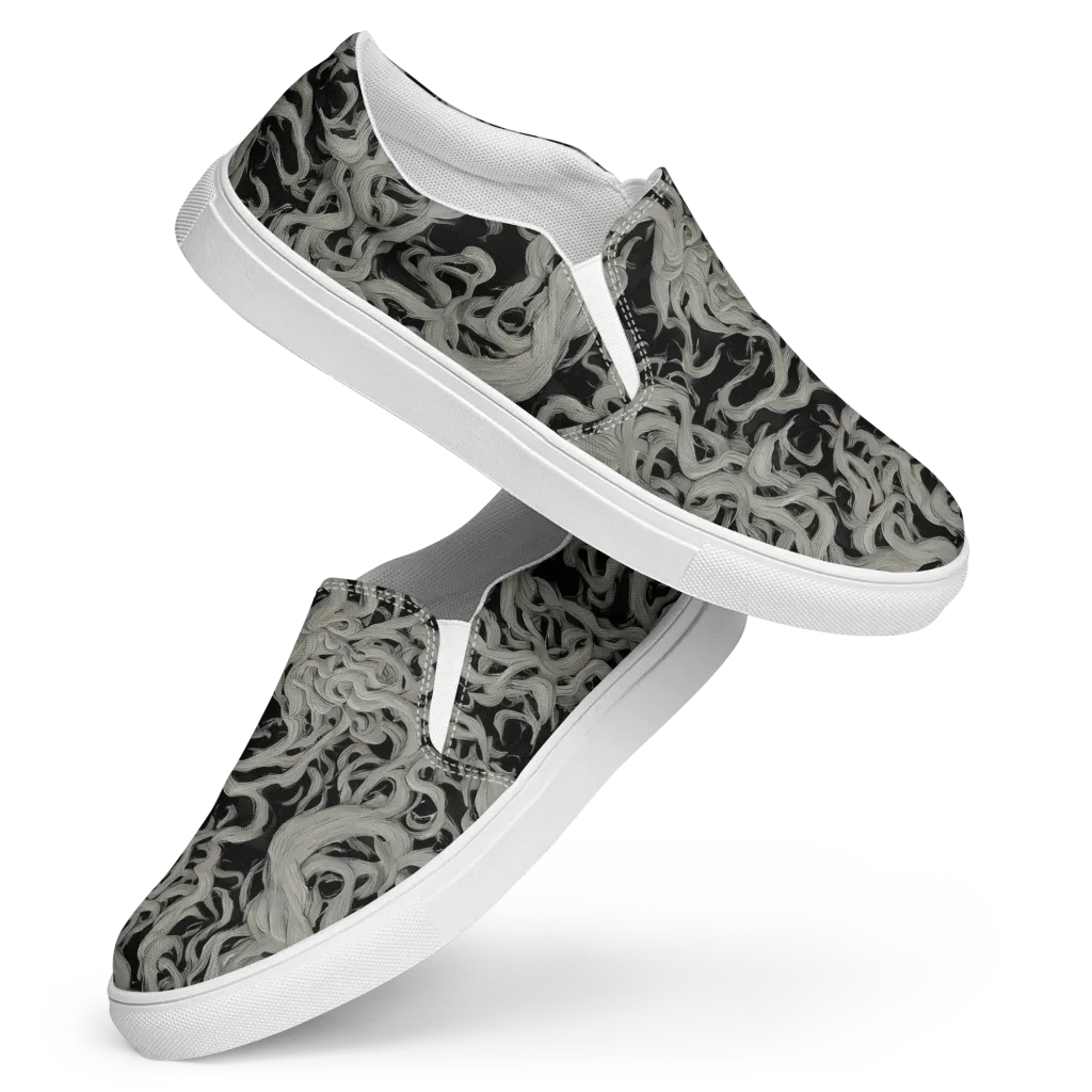 Ashen Current on Women's Slip-On Canvas Shoes — Front