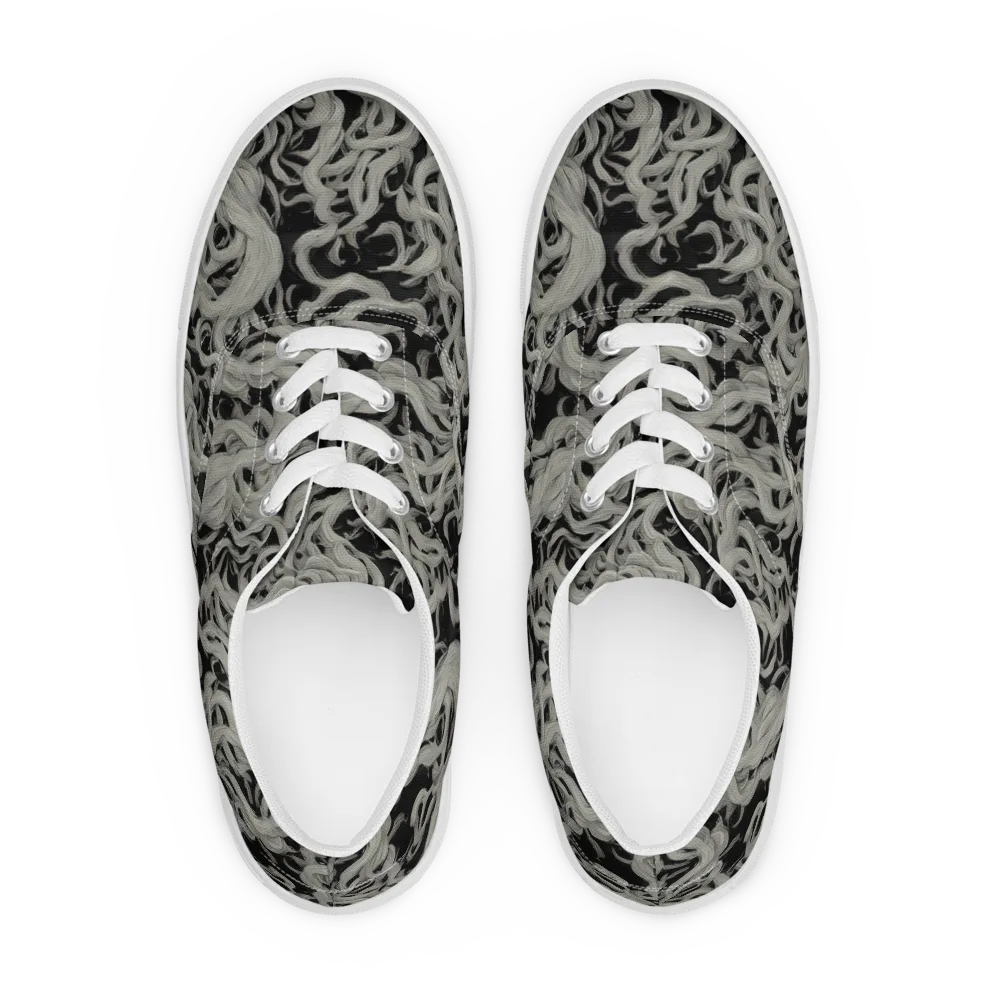 Ashen Current on Men's Lace-Up Canvas Shoes — Front