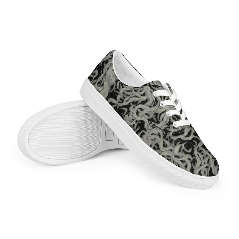 Ashen Current on Men's Lace-Up Canvas Shoes — Right Front