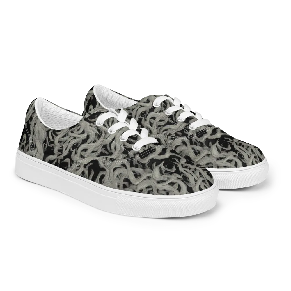 Ashen Current on Men's Lace-Up Canvas Shoes — Right Front