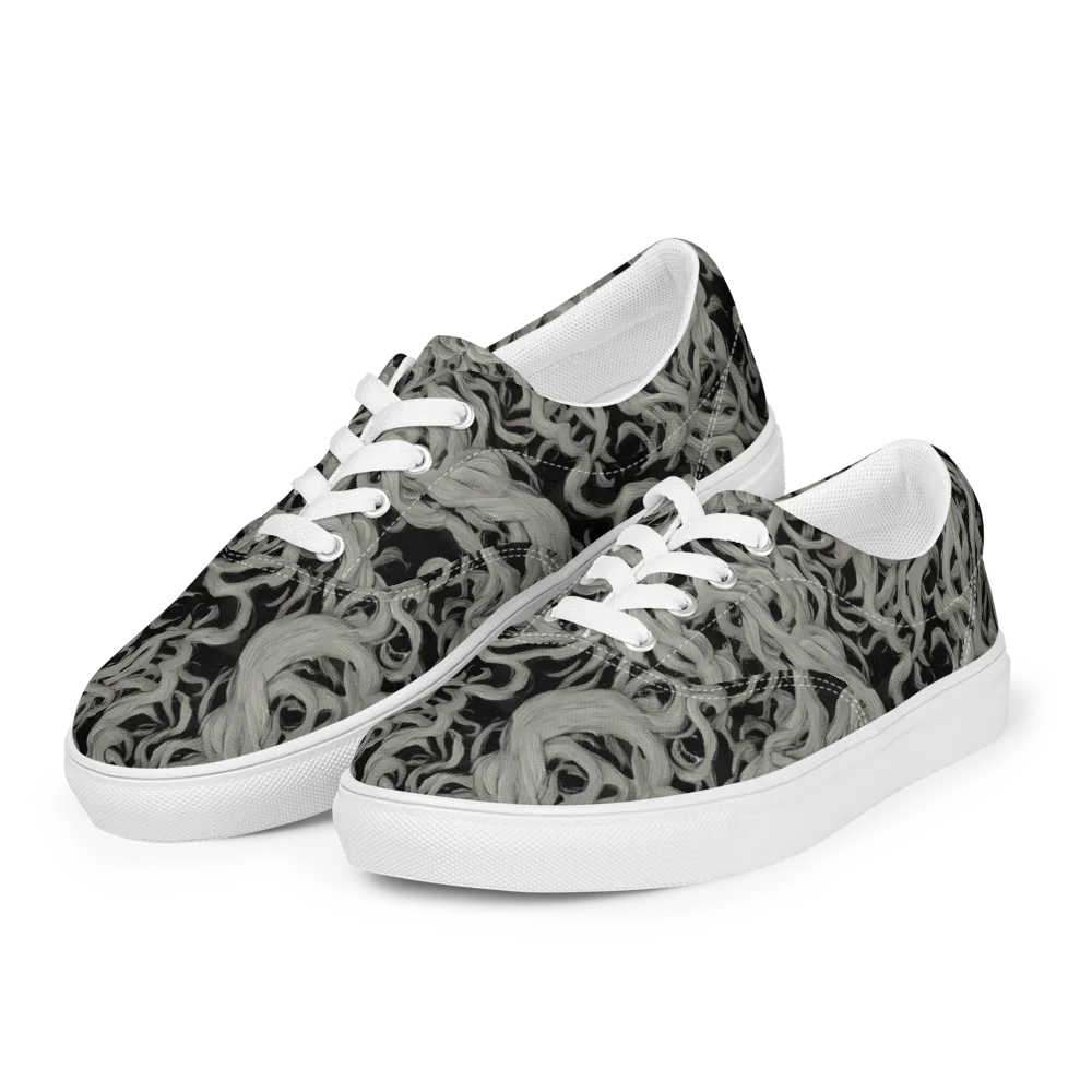 Ashen Current on Men's Lace-Up Canvas Shoes — Left Front