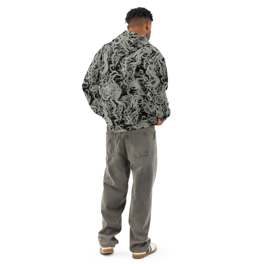 Ashen Current on Cotton Hoodie — Back