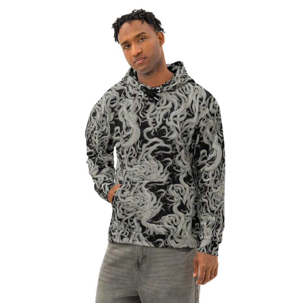 Ashen Current on Cotton Hoodie — Left Front