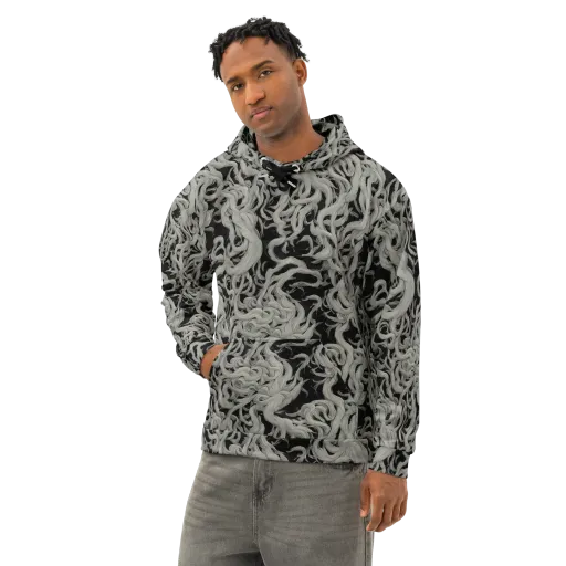 Ashen Current on a Cotton Hoodie