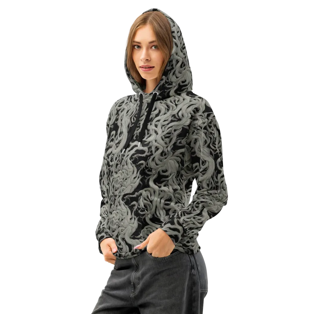Ashen Current on Cotton Hoodie — Left Front