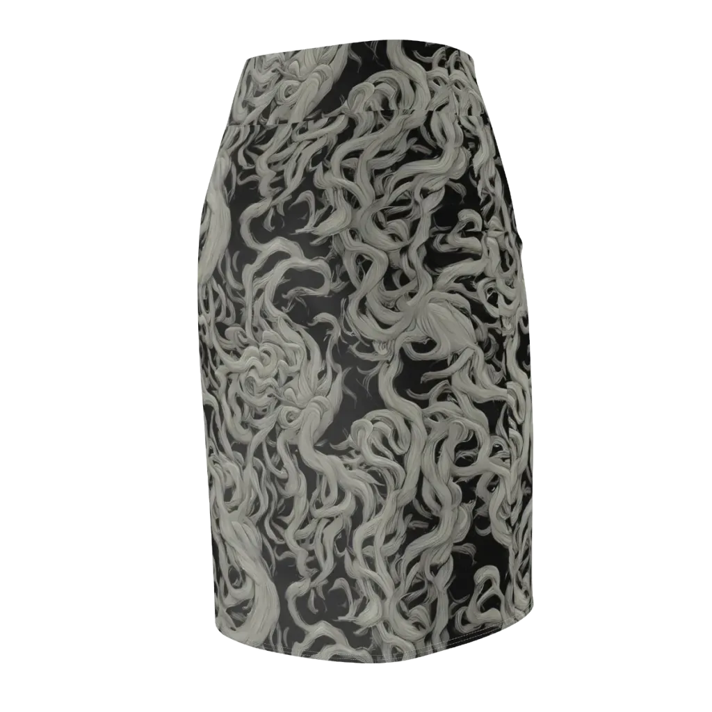 Ashen Current on Pencil Skirt — Back Side