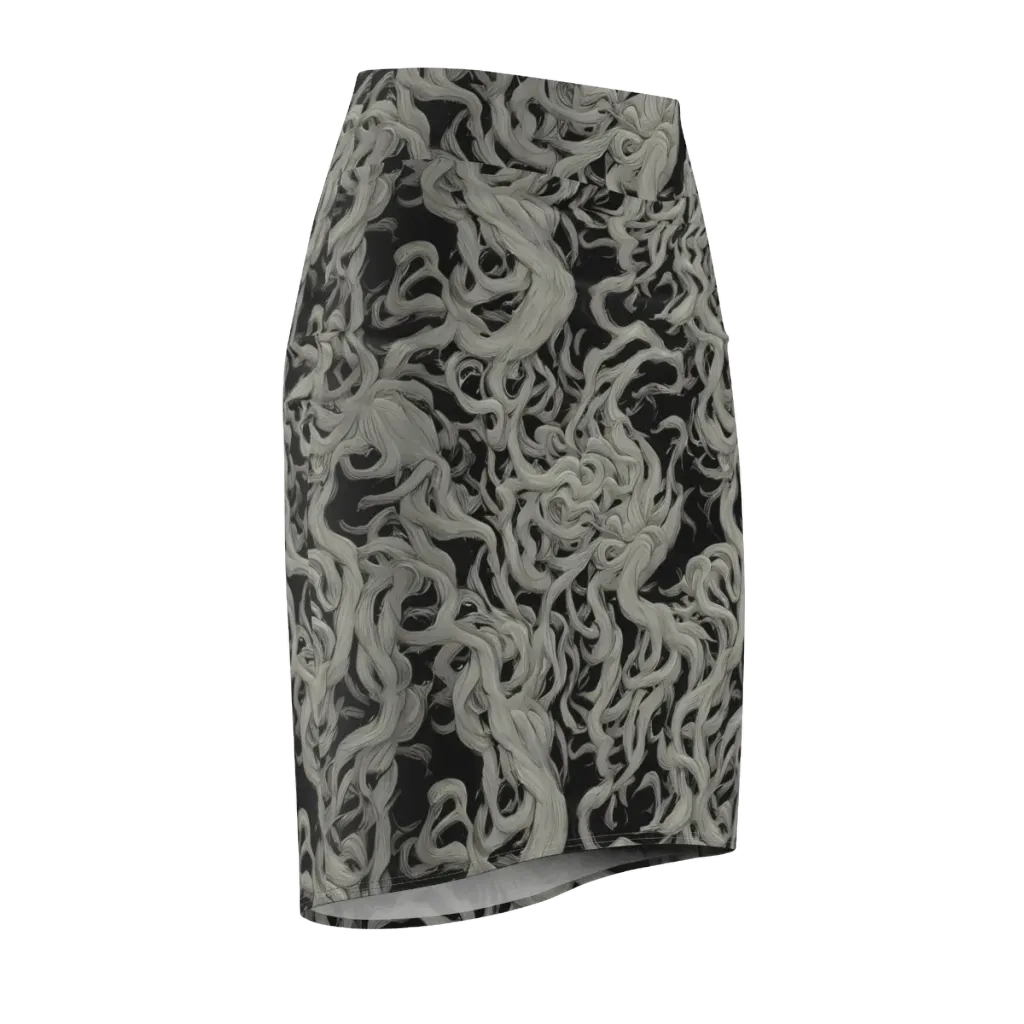 Ashen Current on Pencil Skirt — Front Side