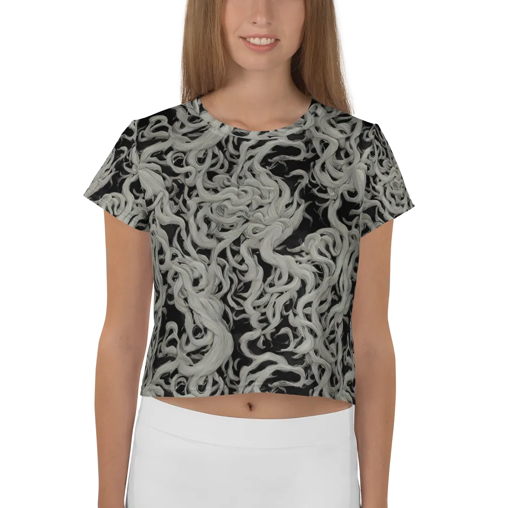 Ashen Current on Crop Tee — Front