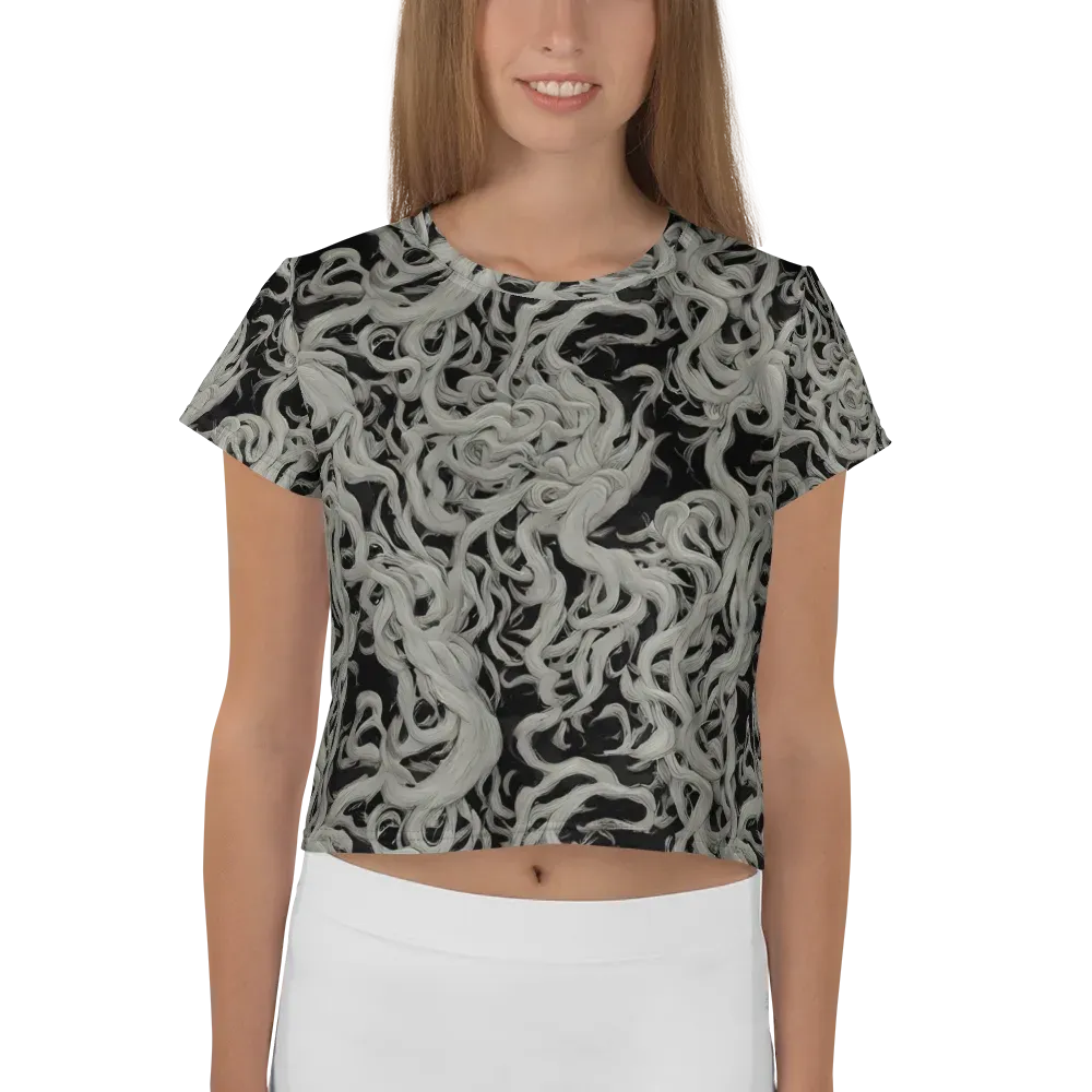 Ashen Current on Crop Tee — Front