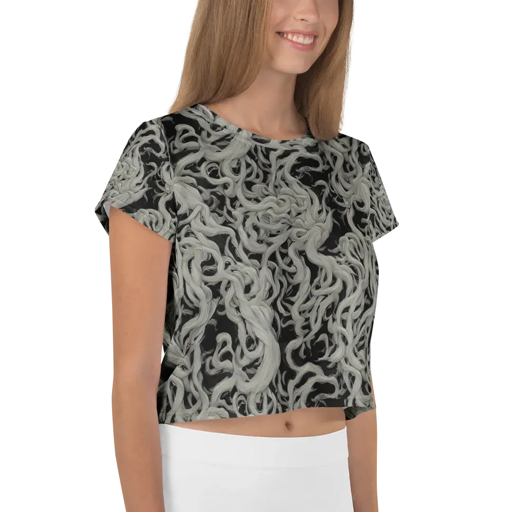 Ashen Current on Crop Tee — Right