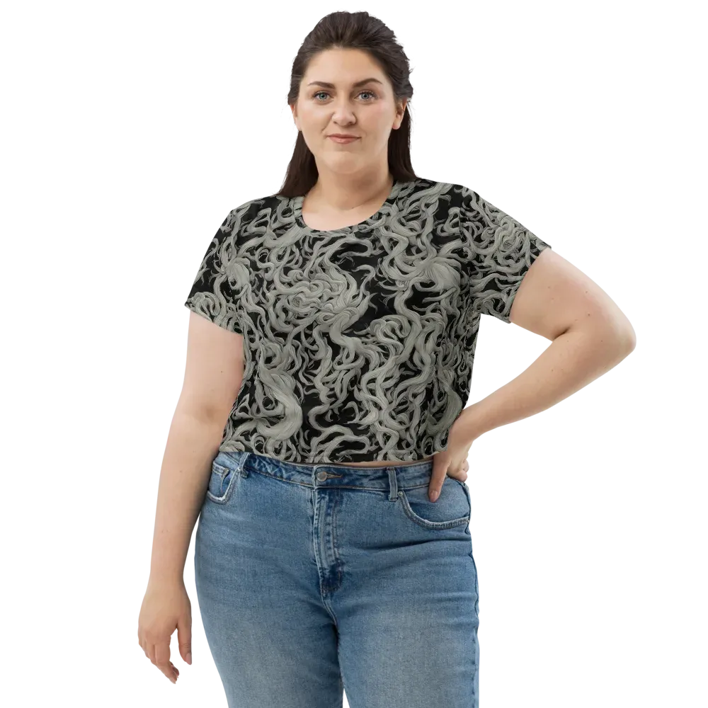 Ashen Current on Crop Tee — Front