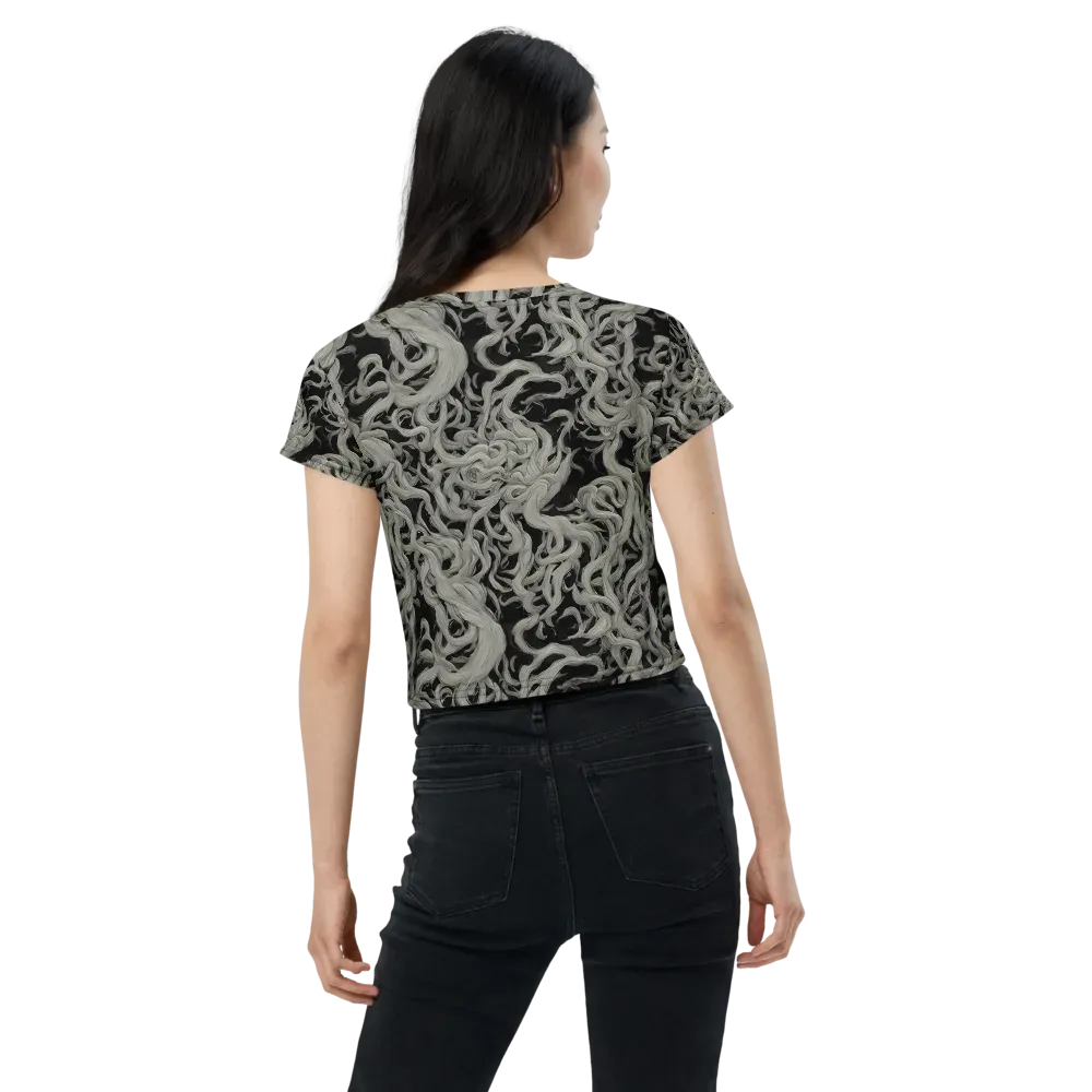 Ashen Current on Crop Tee — Back