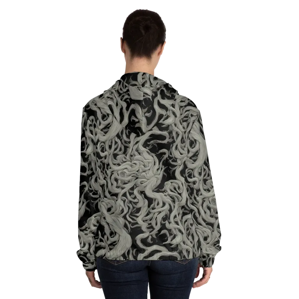 Ashen Current on Women's Full-Zip Hoodie — Back On Person