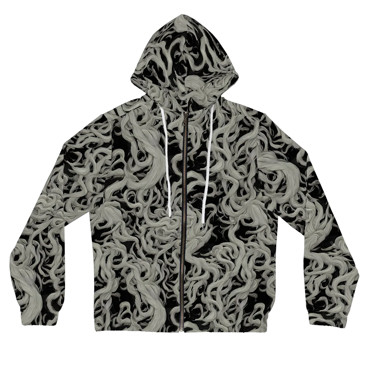 Ashen Current on Women's Full-Zip Hoodie — Front