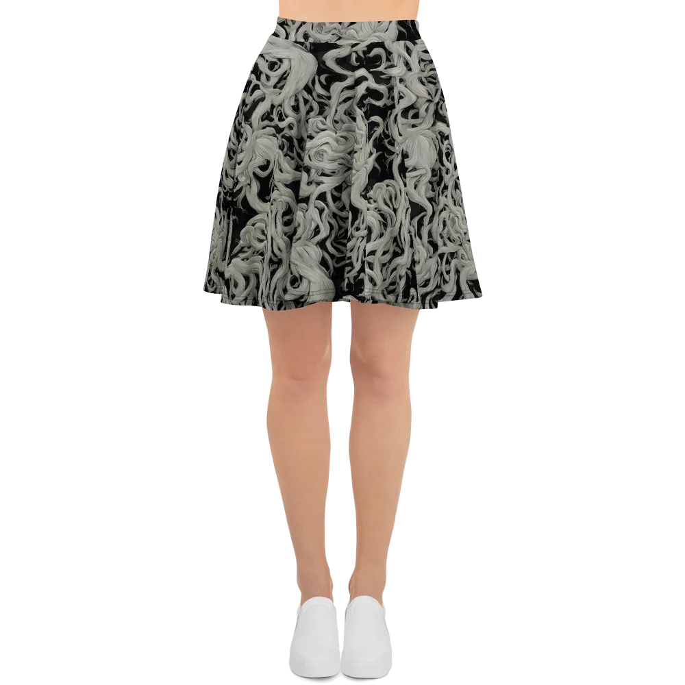 Ashen Current on Skater Skirt — Front
