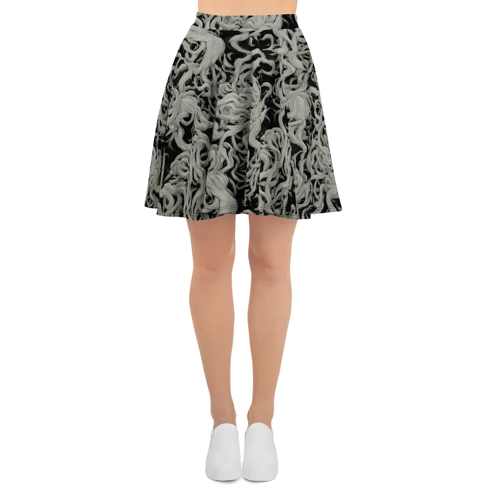 Ashen Current on Skater Skirt — Front