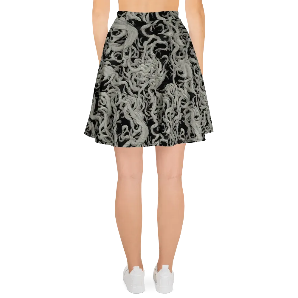 Ashen Current on Skater Skirt — Back