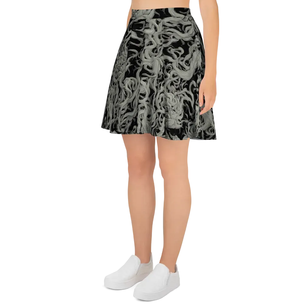 Ashen Current on Skater Skirt — Left