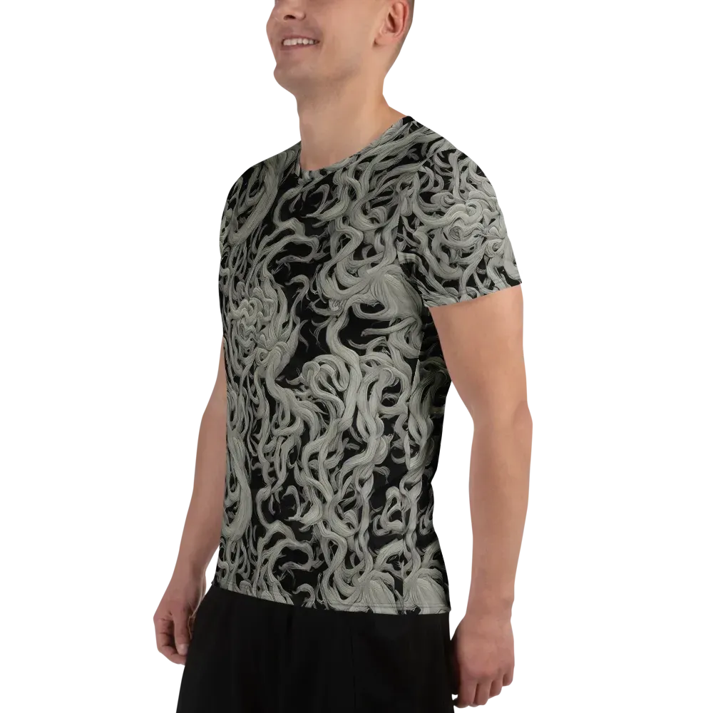 Ashen Current on Men's Athletic T-Shirt — Left