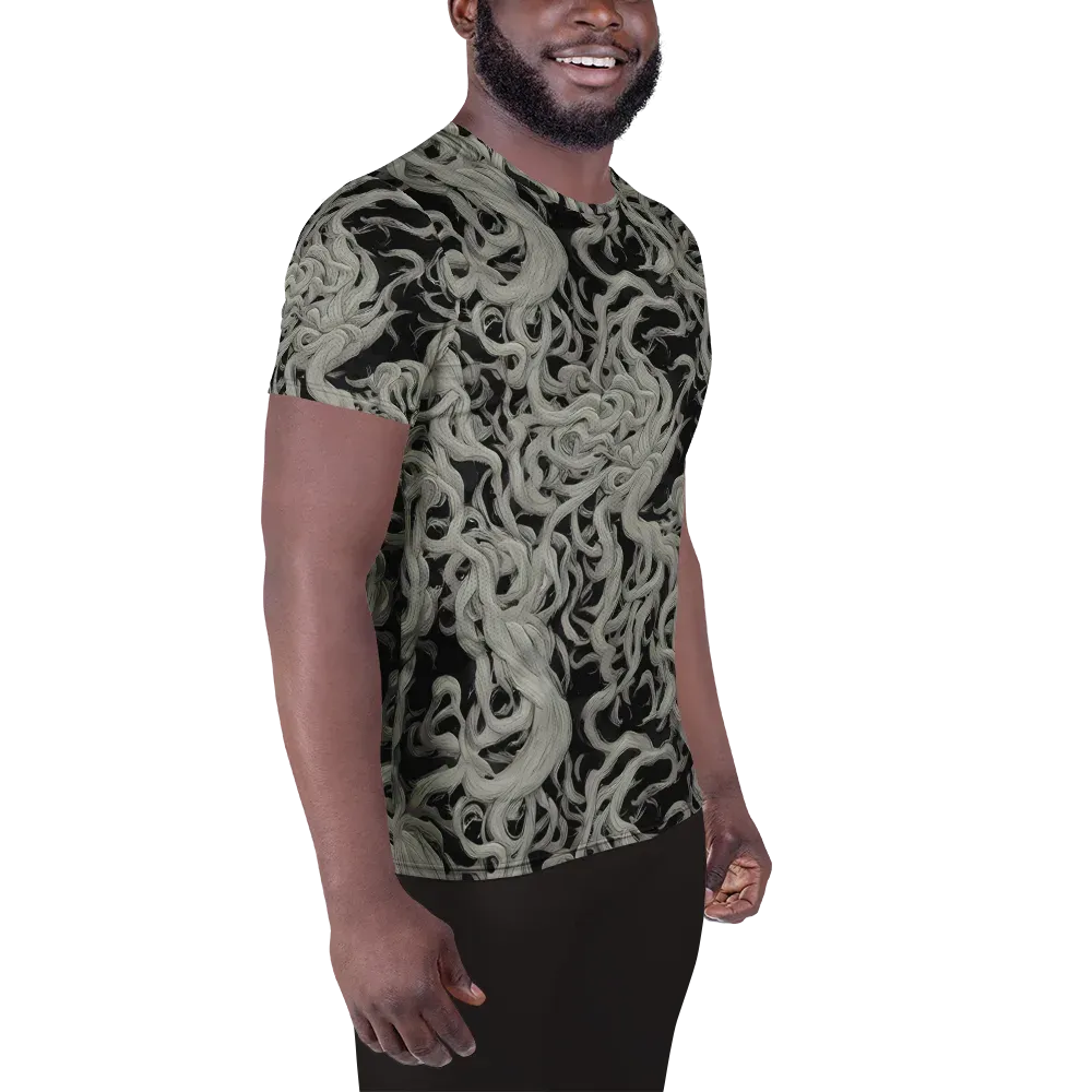 Ashen Current on Men's Athletic T-Shirt — Right