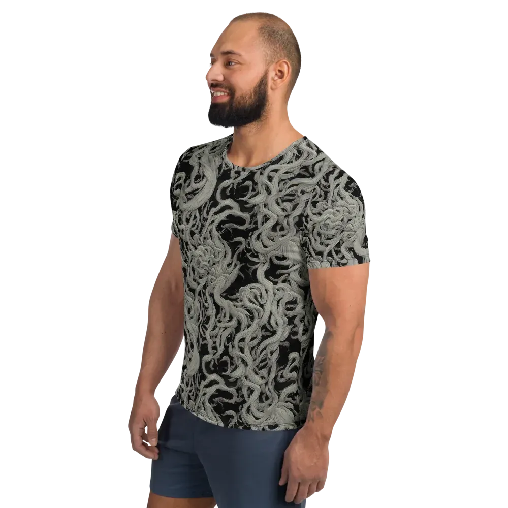 Ashen Current on Men's Athletic T-Shirt — Left