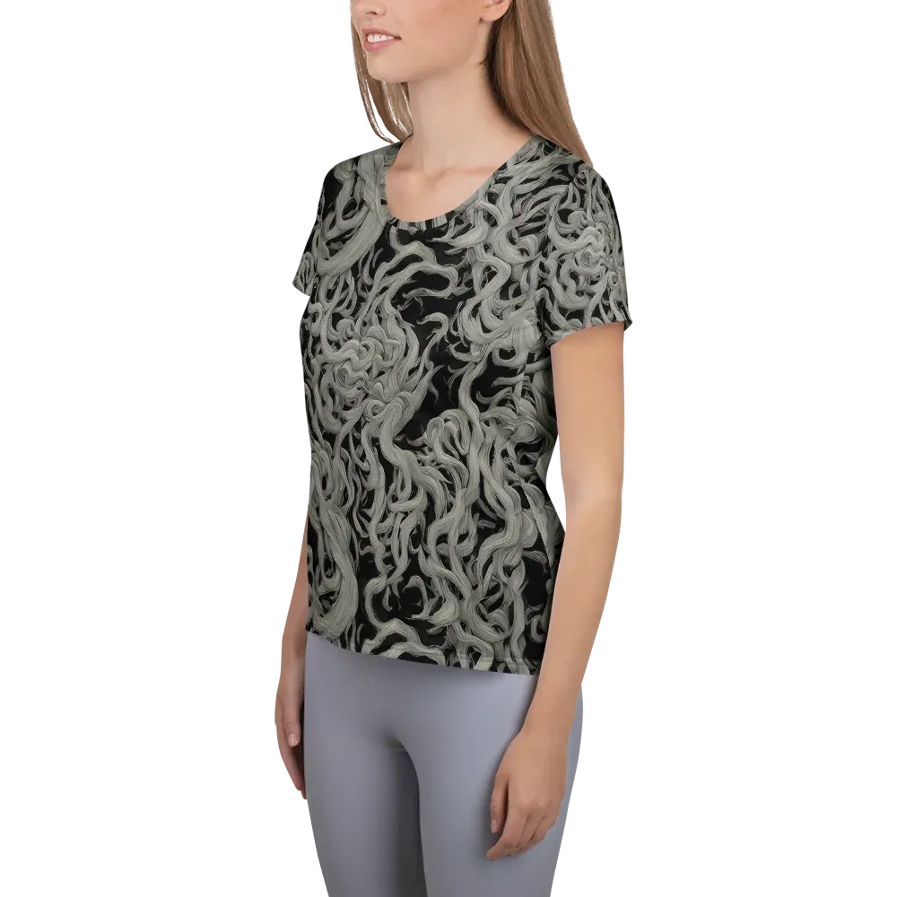 Ashen Current on Women's Athletic T-Shirt — Left