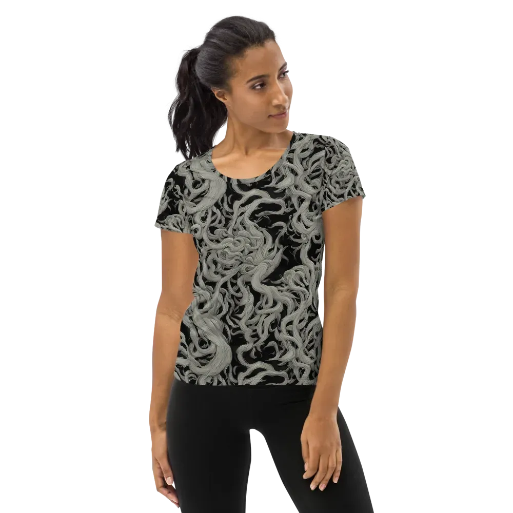 Ashen Current on Women's Athletic T-Shirt — Front