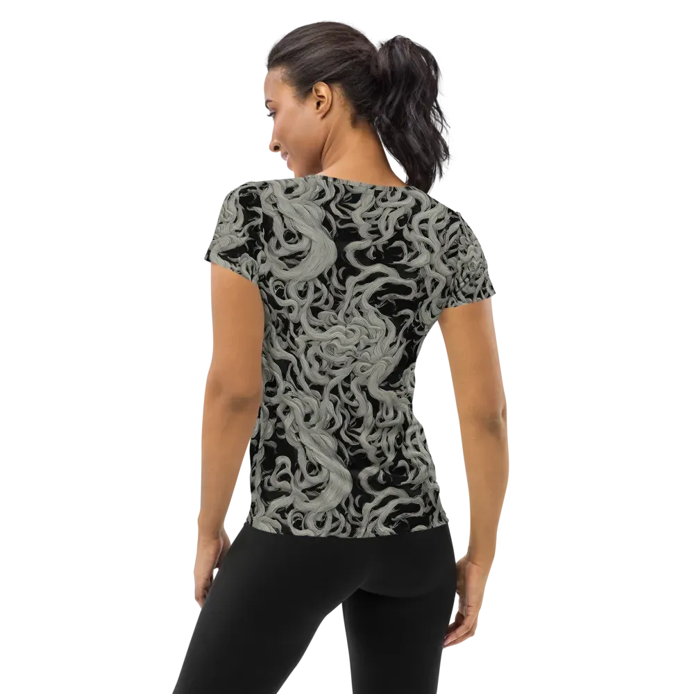 Ashen Current on Women's Athletic T-Shirt — Back