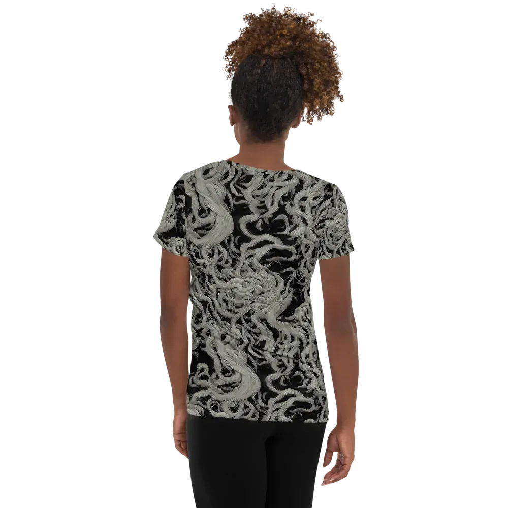 Ashen Current on Women's Athletic T-Shirt — Back