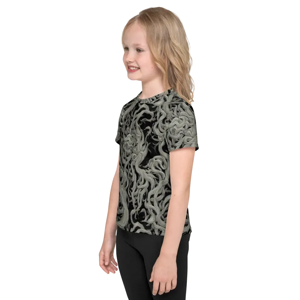 Ashen Current on Kids Crew Neck T-Shirt — Left