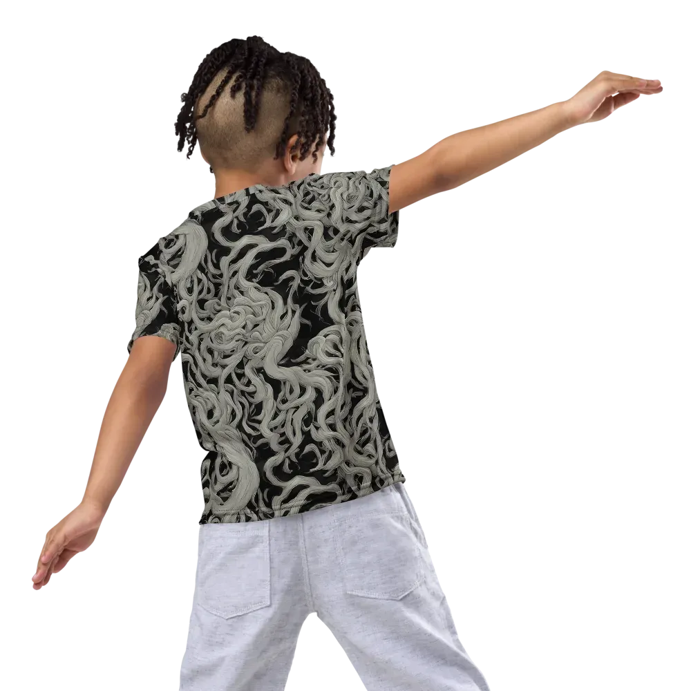 Ashen Current on Kids Crew Neck T-Shirt — Back