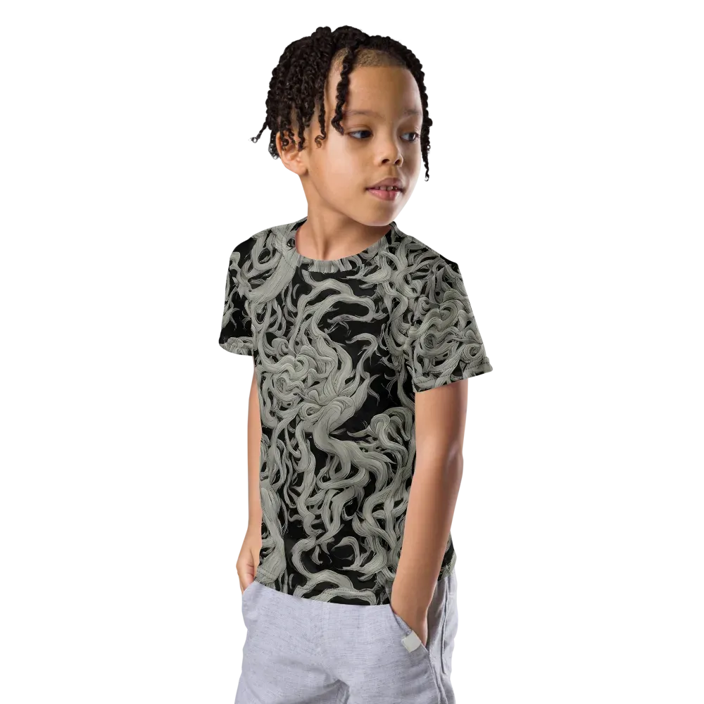 Ashen Current on Kids Crew Neck T-Shirt — Left Front