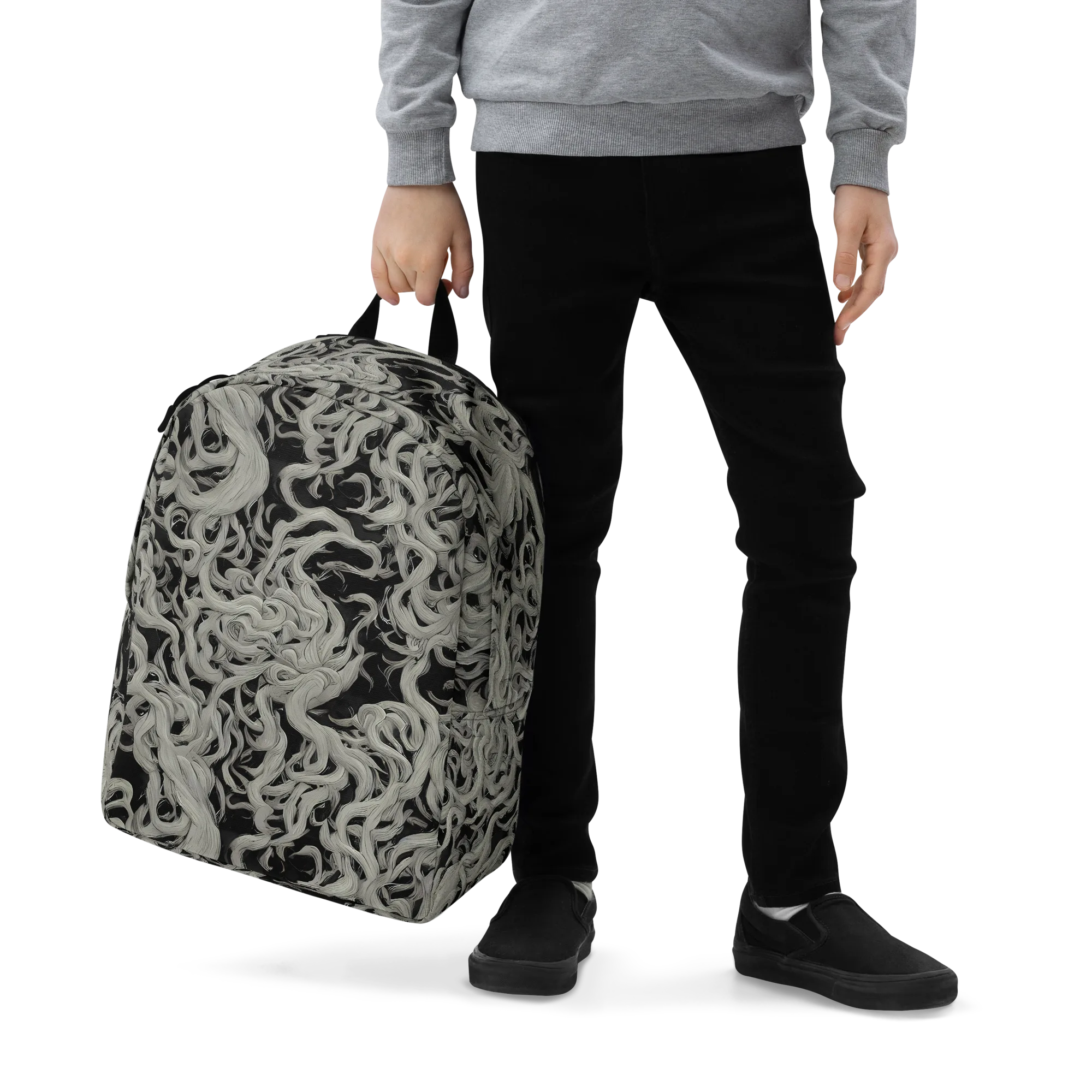 Ashen Current on Minimalist Backpack — Zoomed-in