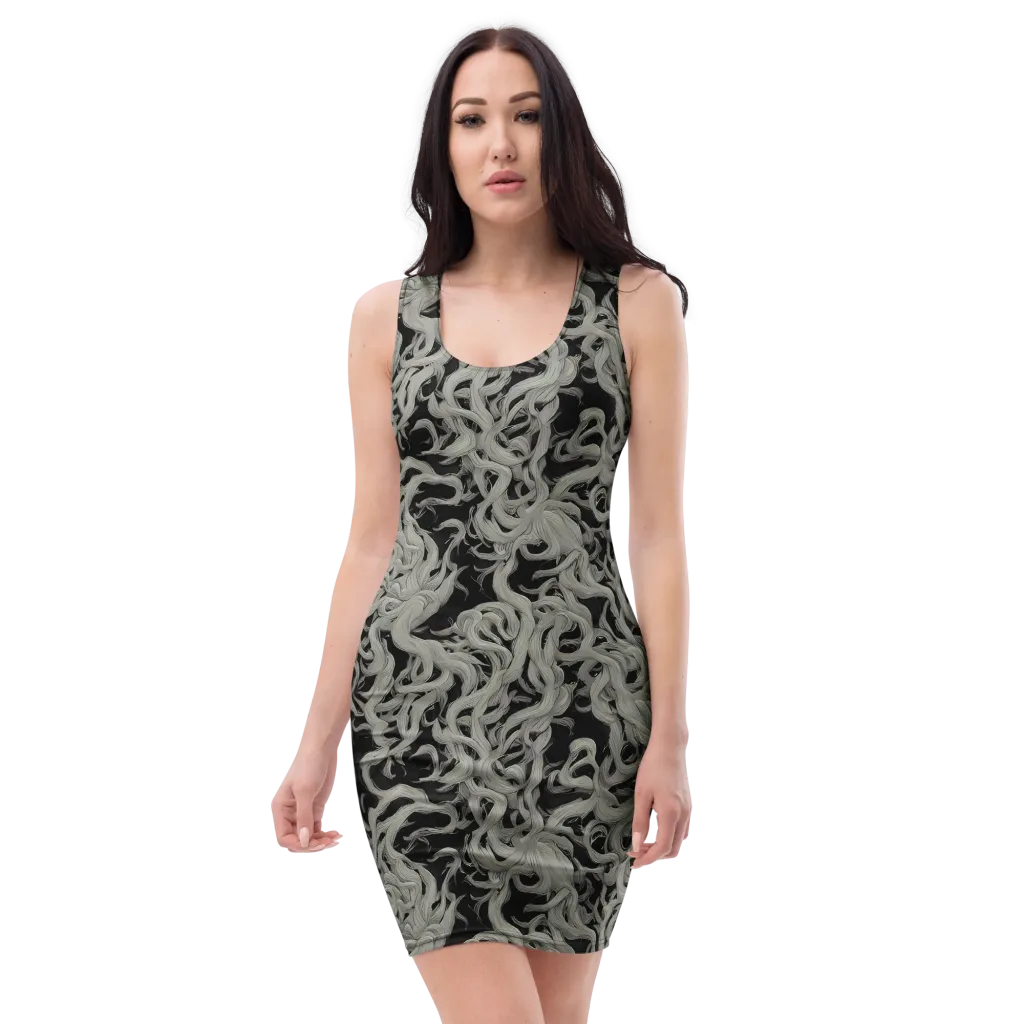 Ashen Current on Bodycon Dress — Front