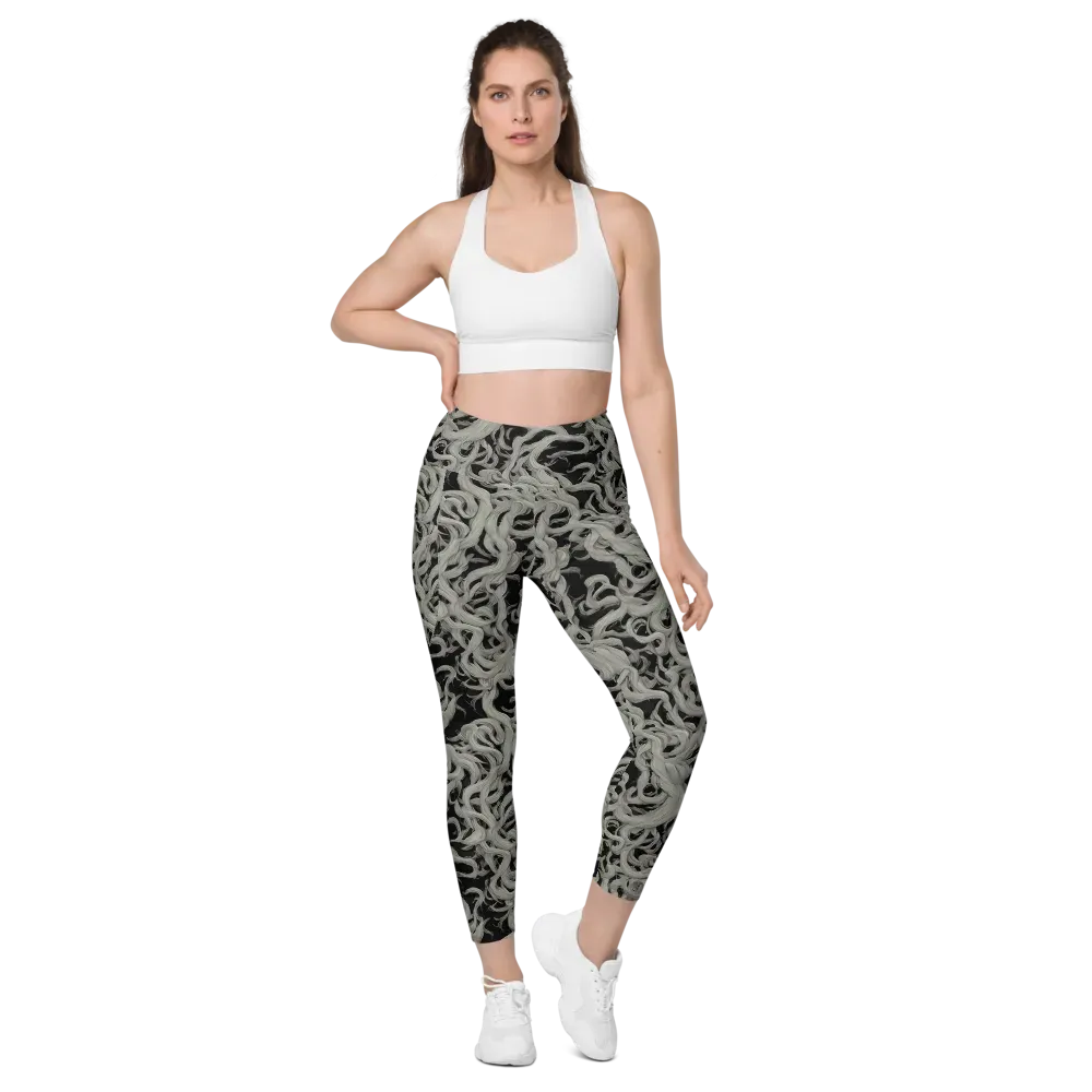 Ashen Current on Leggings with Pockets — Front