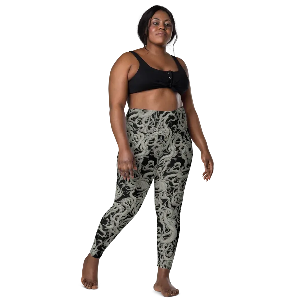 Ashen Current on Leggings with Pockets — Front