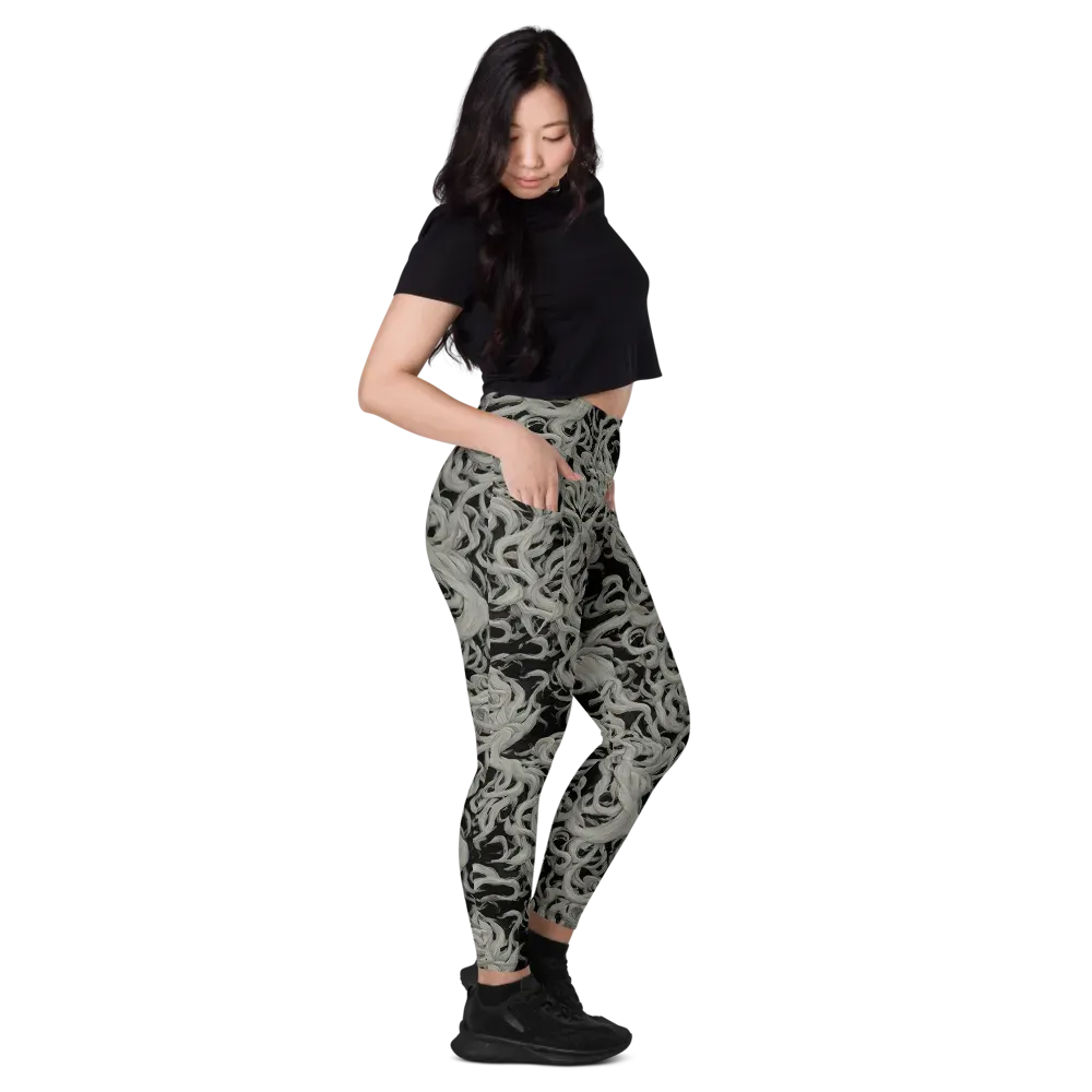 Ashen Current on Leggings with Pockets — Right