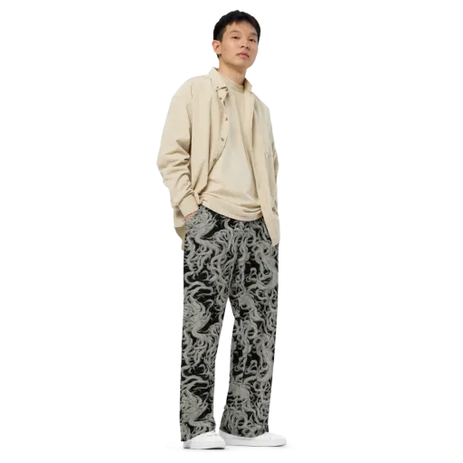 Ashen Current on a Wide-Leg Pants