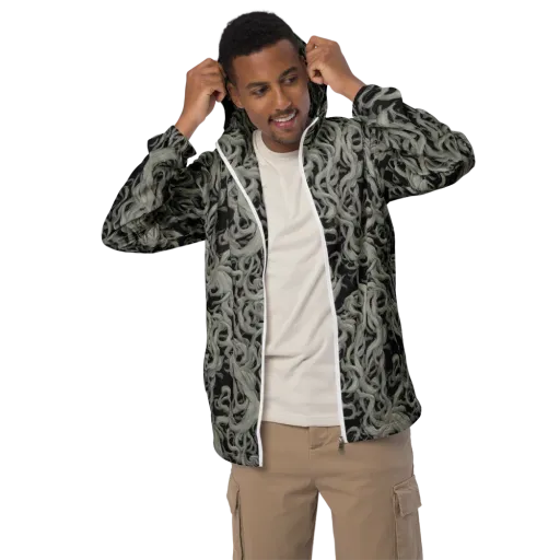 Ashen Current on a Men's Windbreaker