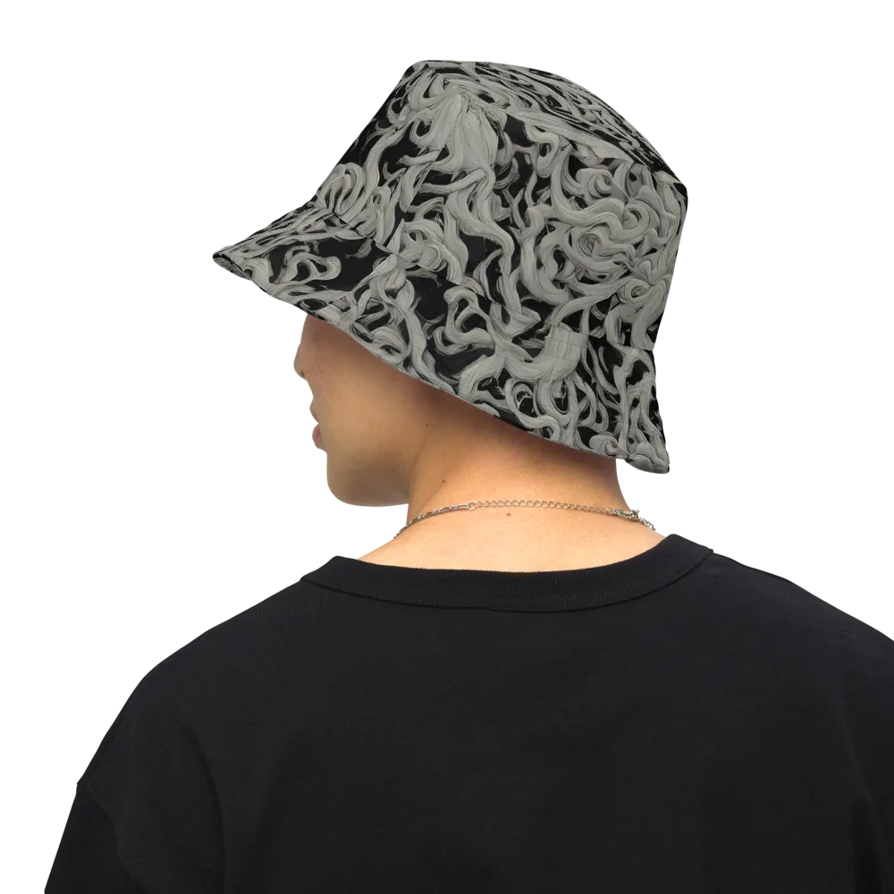 Ashen Current on Reversible Bucket Hat — Back Inside