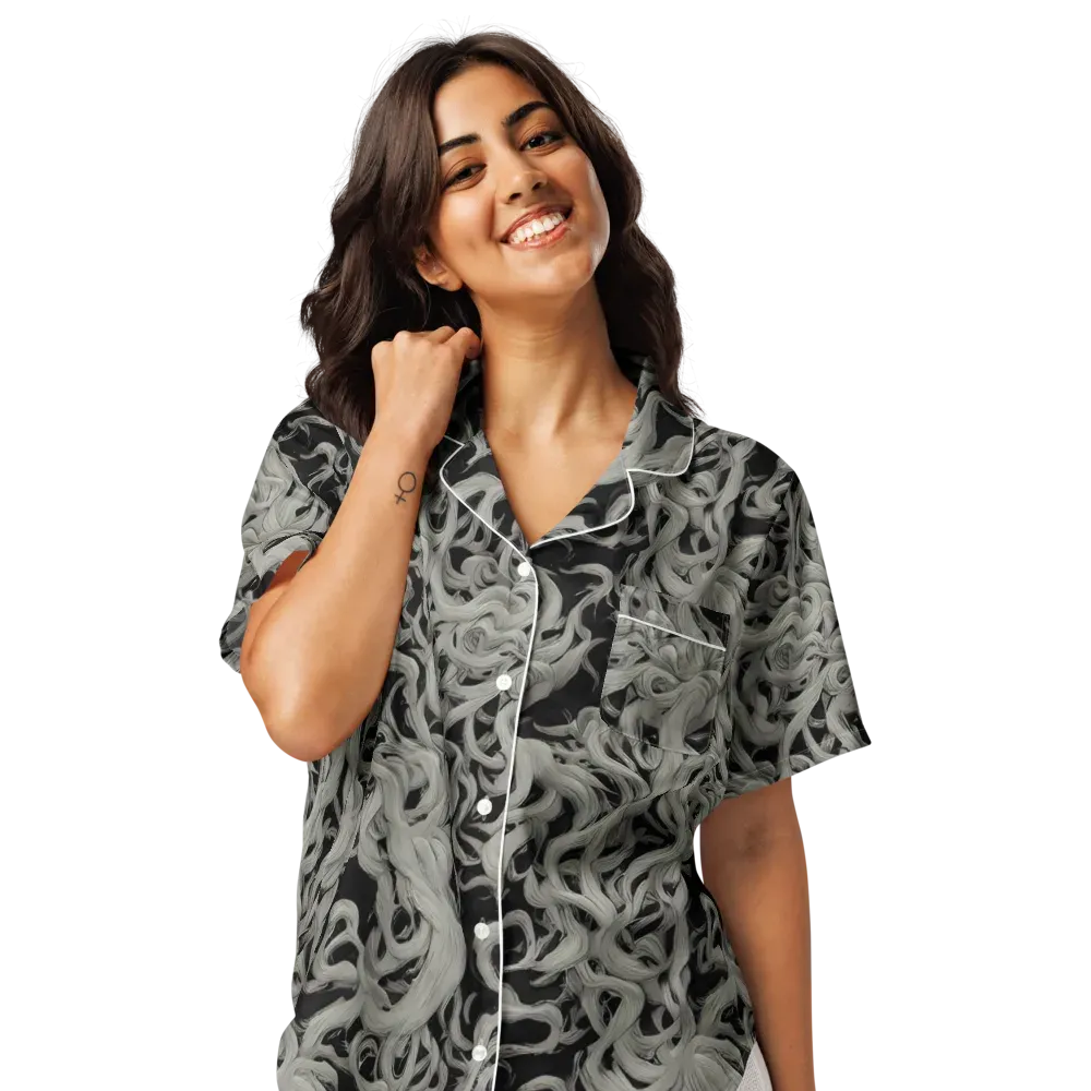 Ashen Current on Women's Short Sleeve Pajama Top — Front