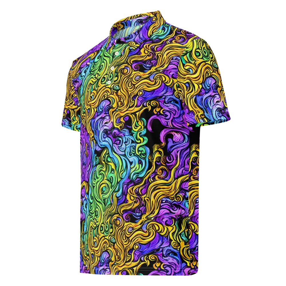 Electric Whorl on Men's Slim Fit Polo Shirt — Left Front