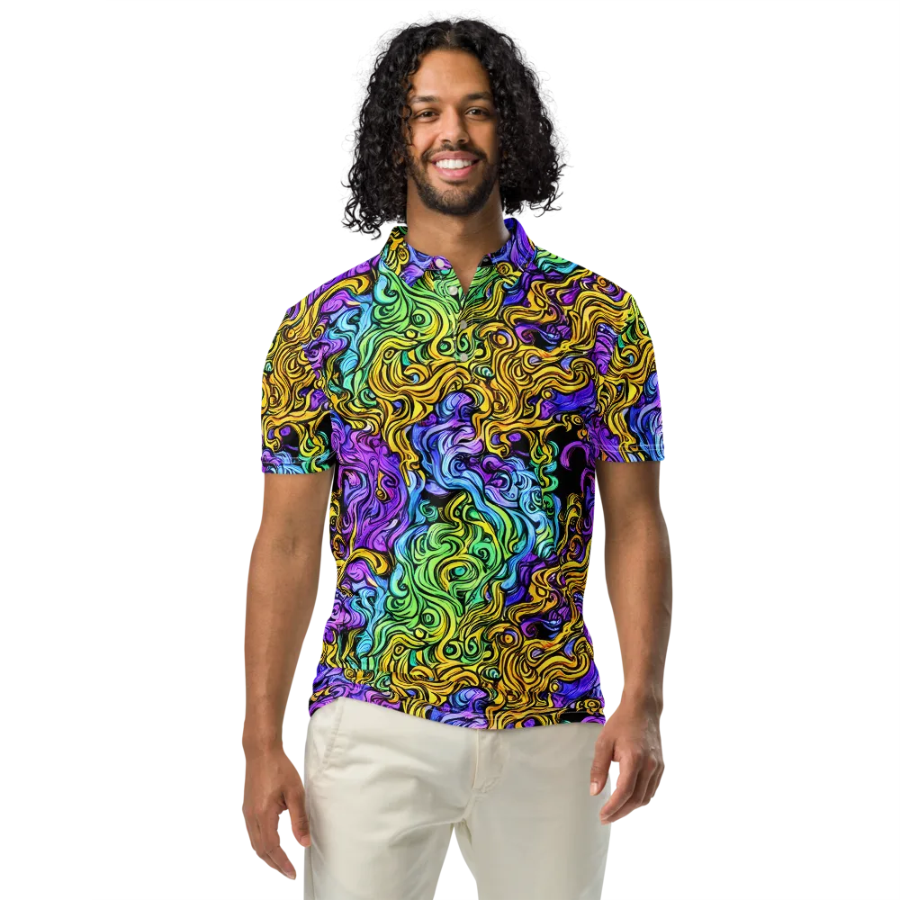 Electric Whorl on Men's Slim Fit Polo Shirt — Front