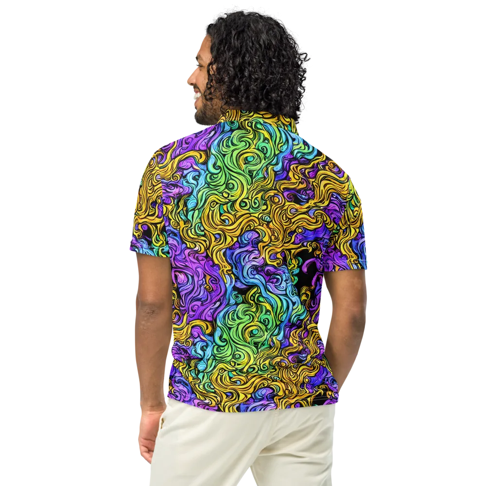 Electric Whorl on Men's Slim Fit Polo Shirt — Back