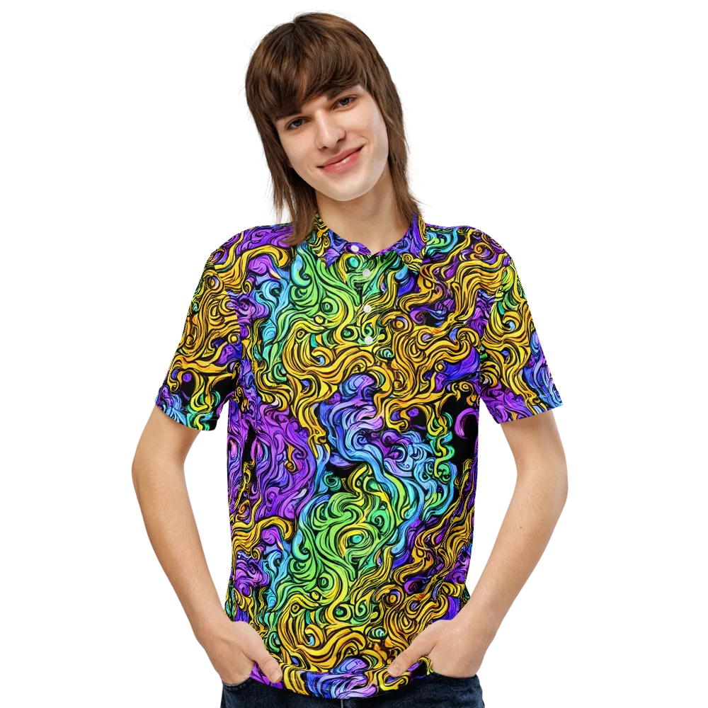 Electric Whorl on Men's Slim Fit Polo Shirt — Front