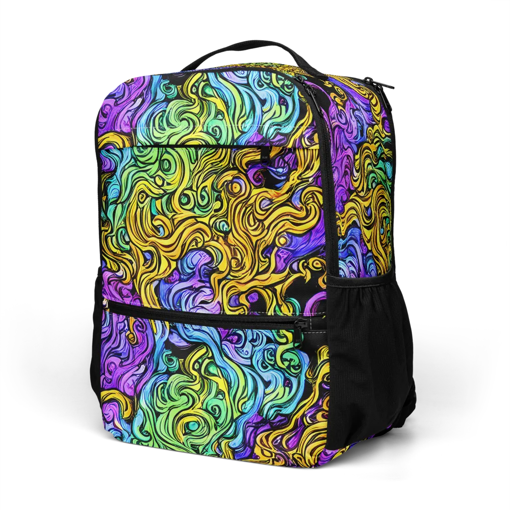 Electric Whorl on Utility Backpack — Left Front