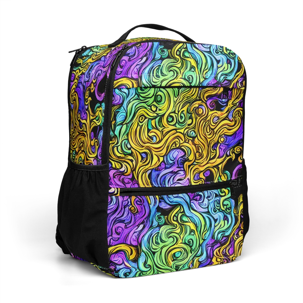 Electric Whorl on Utility Backpack — Right Front