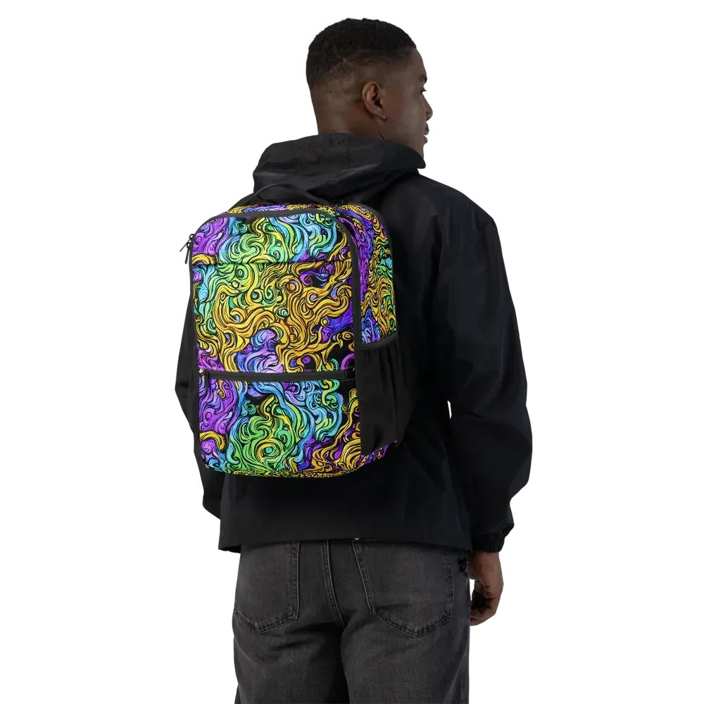 Electric Whorl on Utility Backpack — Back