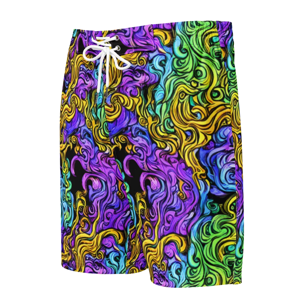 Electric Whorl on Men's Board Shorts — Front