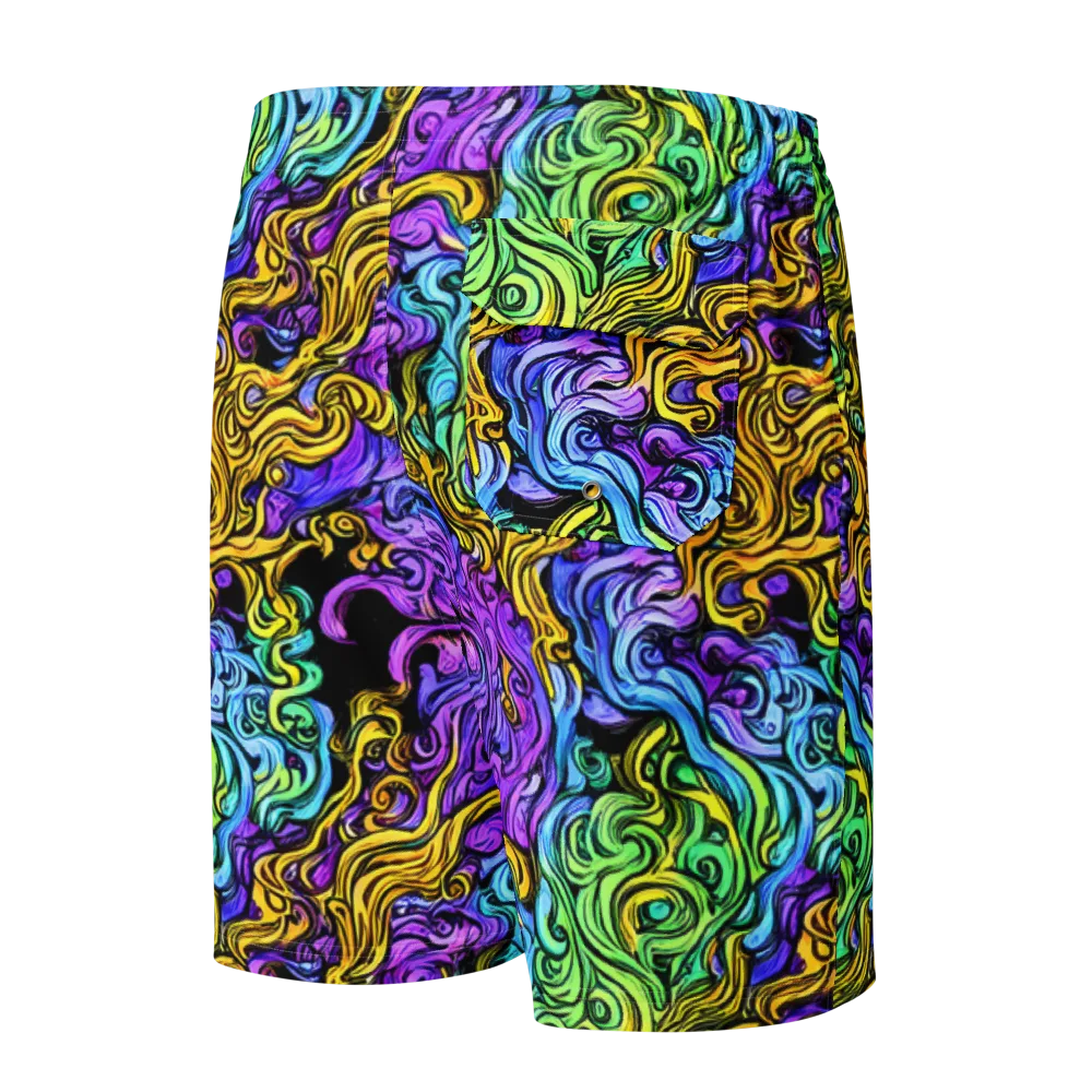 Electric Whorl on Men's Board Shorts — Back